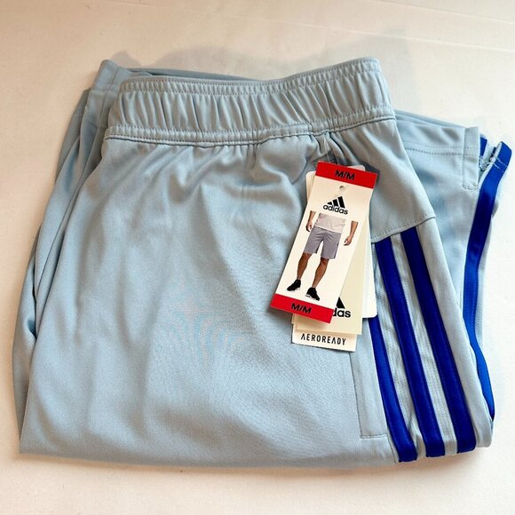 New Adidas Active Shorts Men's Size M Blue Iconic 3 Stripes Detail Athletic - Picture 12 of 12